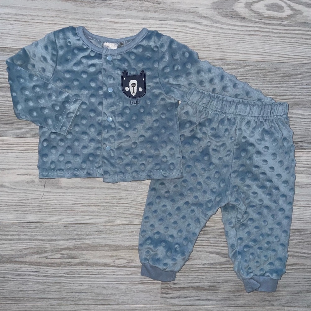 Baby Deer Baby Boys Velour Two-Piece Outfit 3–6 Months
